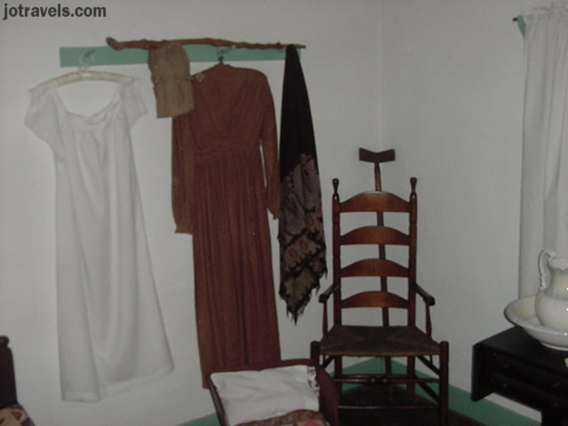 Womens clothing from the early 1800s at President Ulysses S. Grant's birthplace, Point Pleasant Ohio