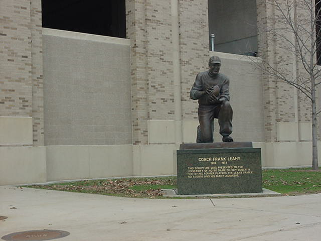 statue of Frank Leahy at Notre Dame University South Bend Indiana